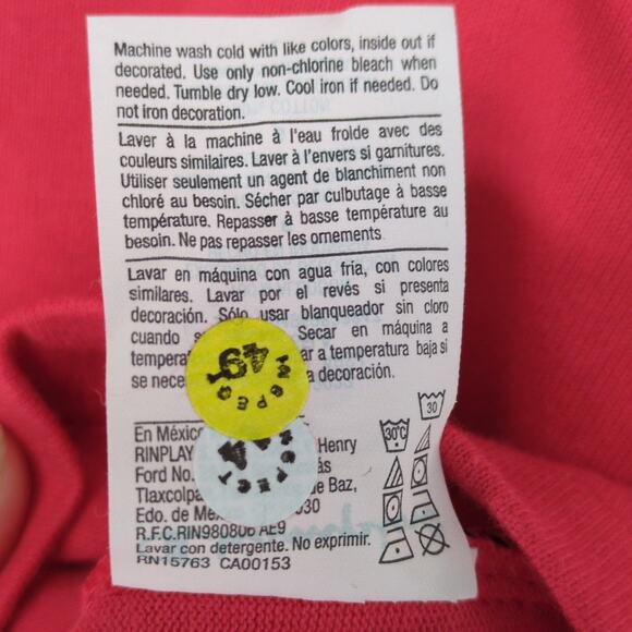 NWT Champion Men's L Logo Rugby Polo Shirt, Red White, Oversized Baggy Retro - Picture 6 of 6